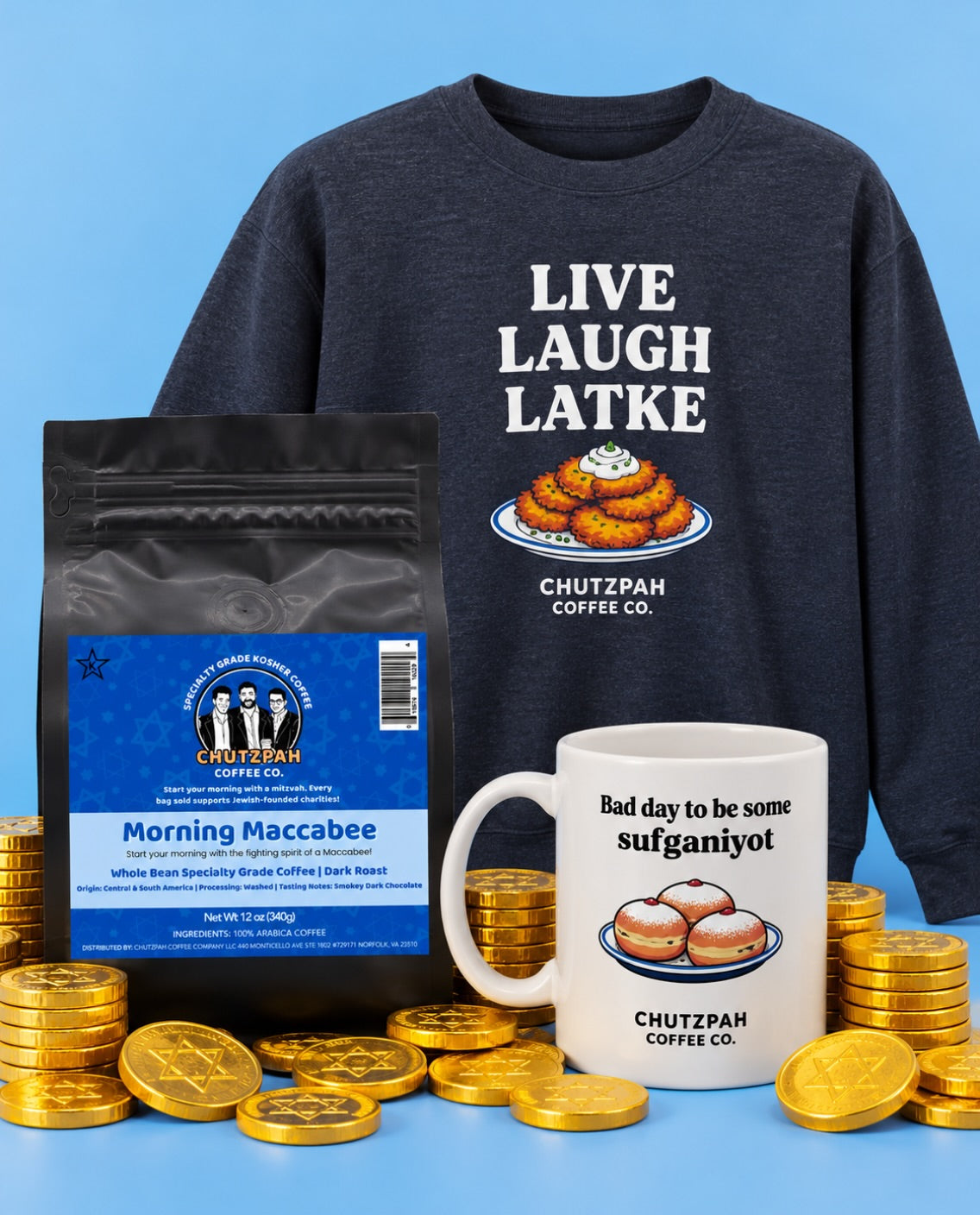 Bag of Morning Maccabee dark roast kosher coffee