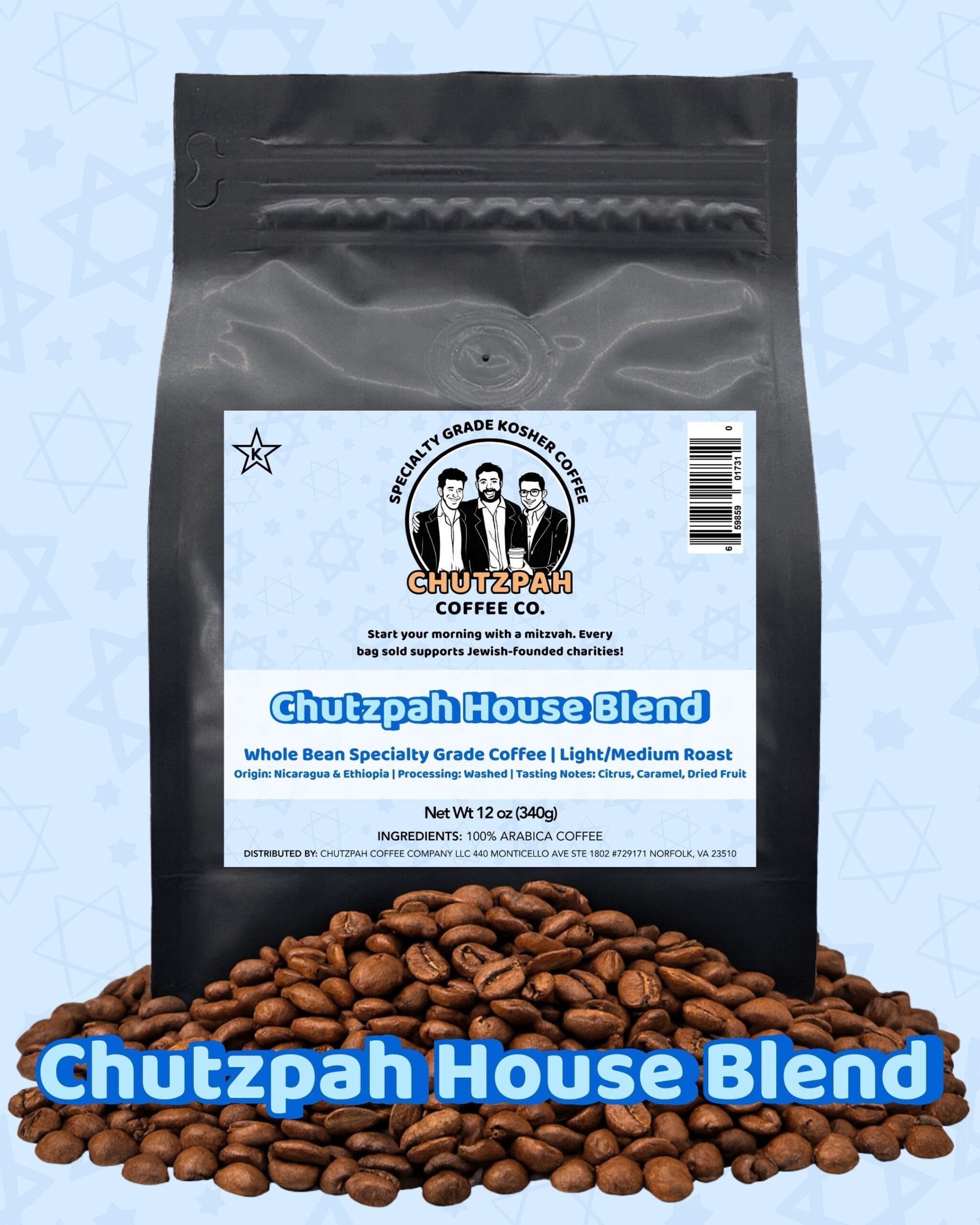Chutzpah House Blend – Light Roast | Chutzpah Coffee Co.